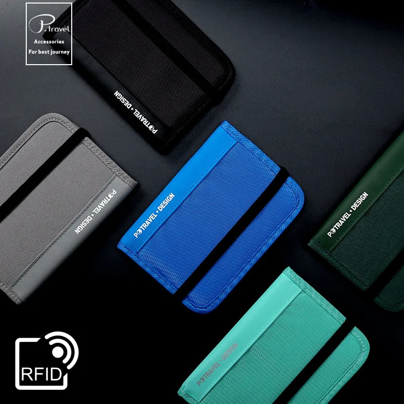 Card Top Loader - กระเป๋าใส่พาสปอร์ต RFID พร้อมช่องใส่บัตรเครดิต ซิปปิด ป้องกันการโจรกรรม อุปกรณ์เสริมสำหรับการเดินทาง