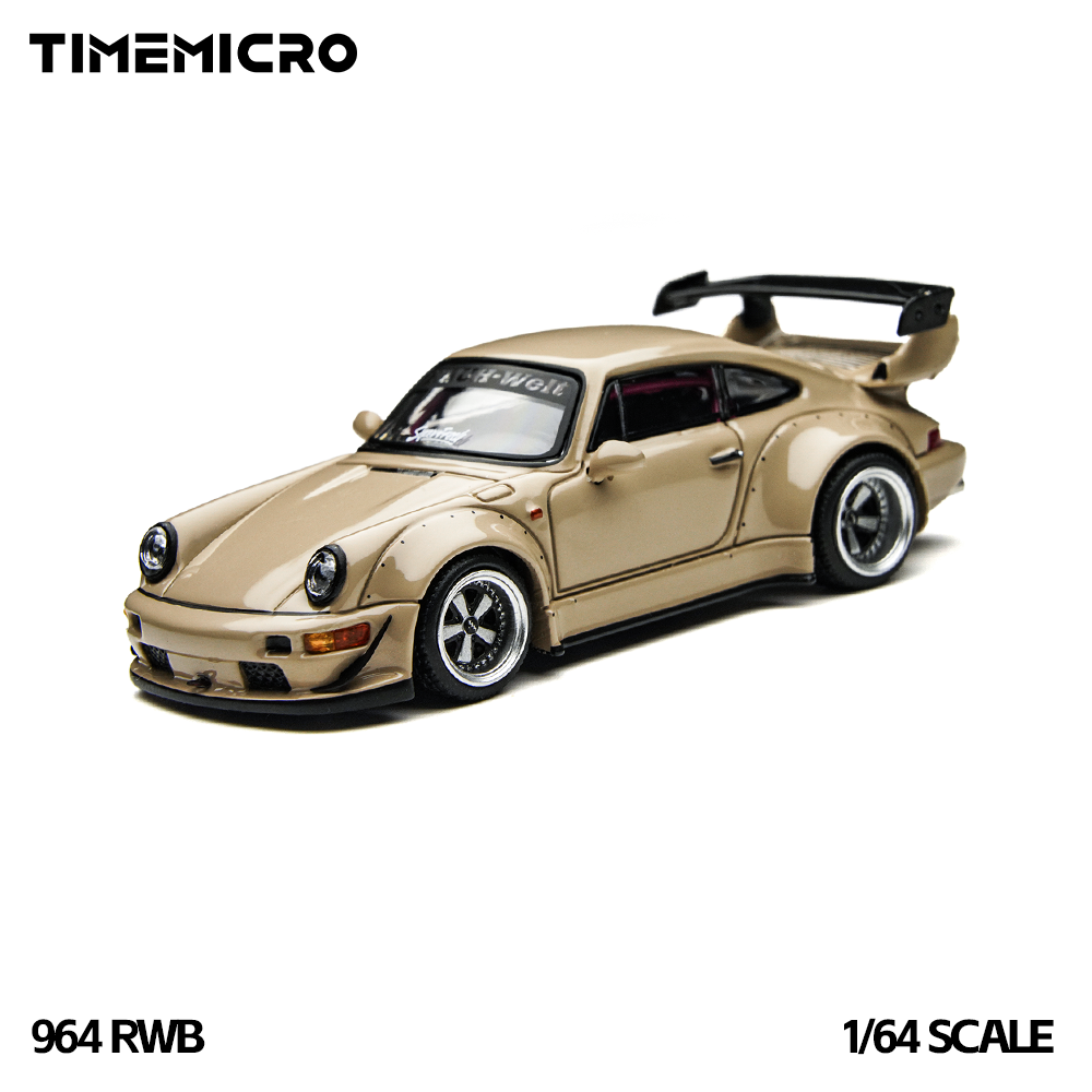 Die Cast Car 1 64 - TimeMicro1:64 RWB 964 ชุดกล่องของขวัญสีเบจ รถโมเดลอัลลอยหล่อขึ้นรูป ของเล่นสะสมสำหรับตั้งโชว์